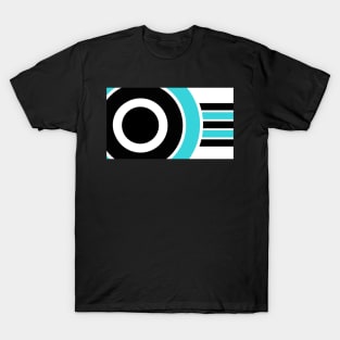 Abstract Blue And Black Circles And Lines T-Shirt